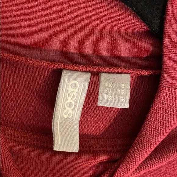 Asos Red Longsleeve Mockneck Dress - Picture 3 of 7